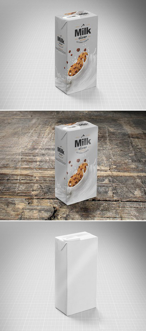 Free Download Milk Drink Package Box Photoshop MockUp
